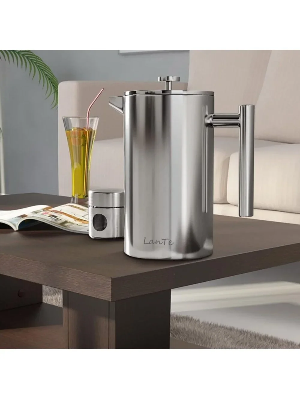 Double Insulated French Press Coffee Maker - 1000ml, Rust-Free, Dishwasher Safe